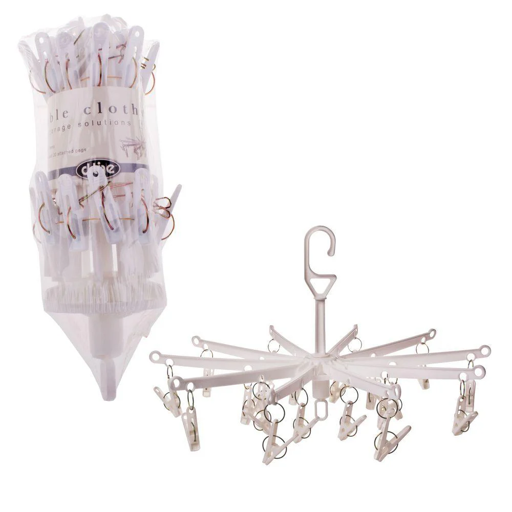 20 Peg Mini Round Clothes Airer White - Image 4