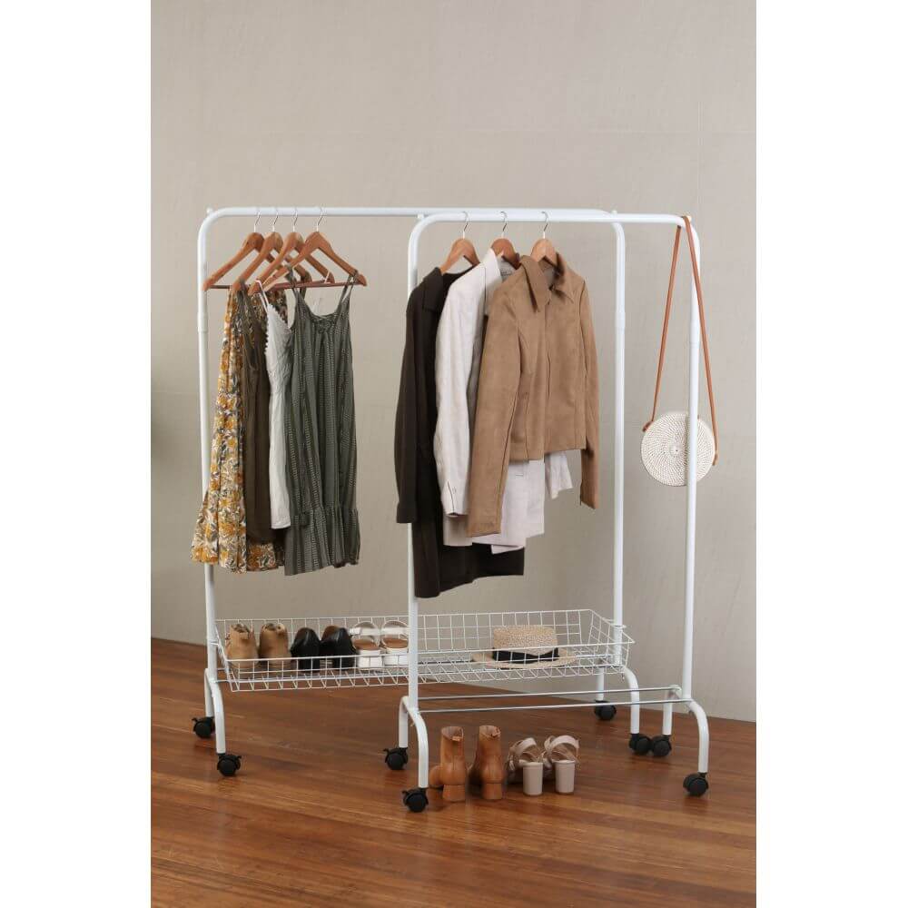 Large Heavy Duty Clothes Rack White - Image 4