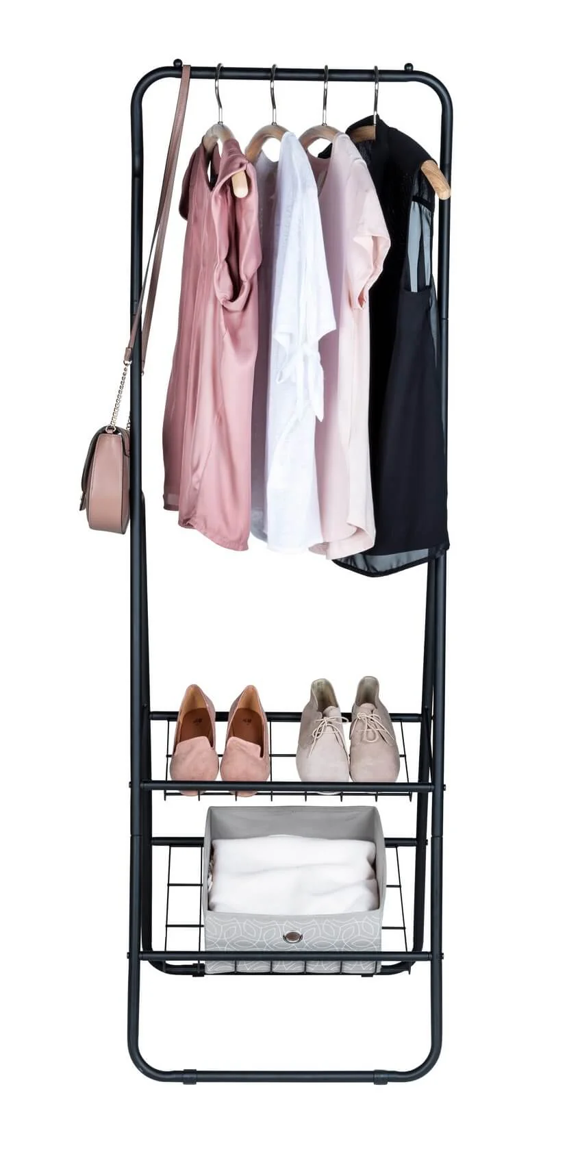 Shiva Mini 2 Shelf Clothes Rack Matte Black - Image 4