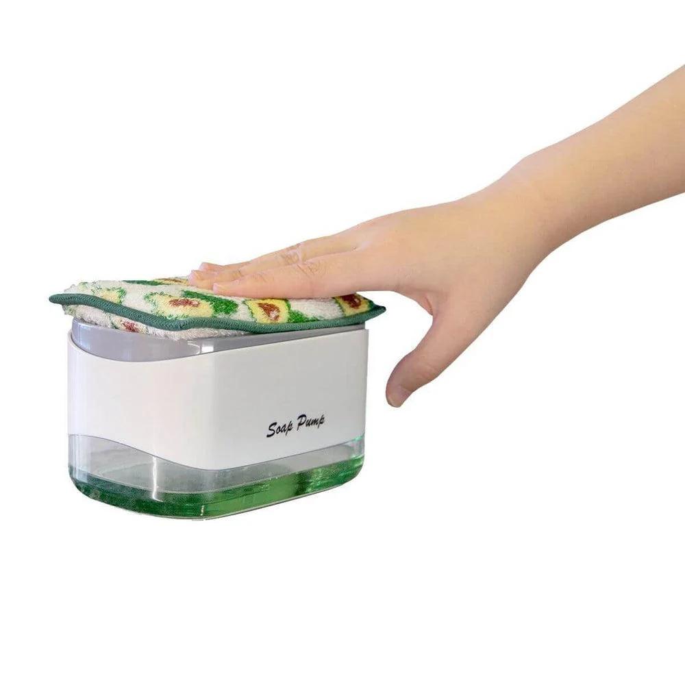 Soap Dispensing Dish Sponge Holder - Image 3