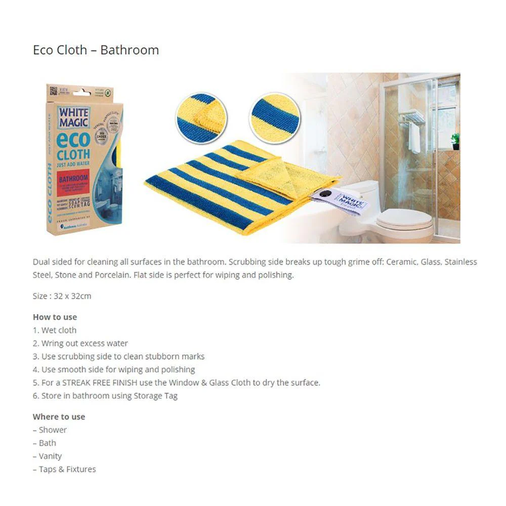 White Magic Microfibre Bathroom Eco Cloth - Image 7