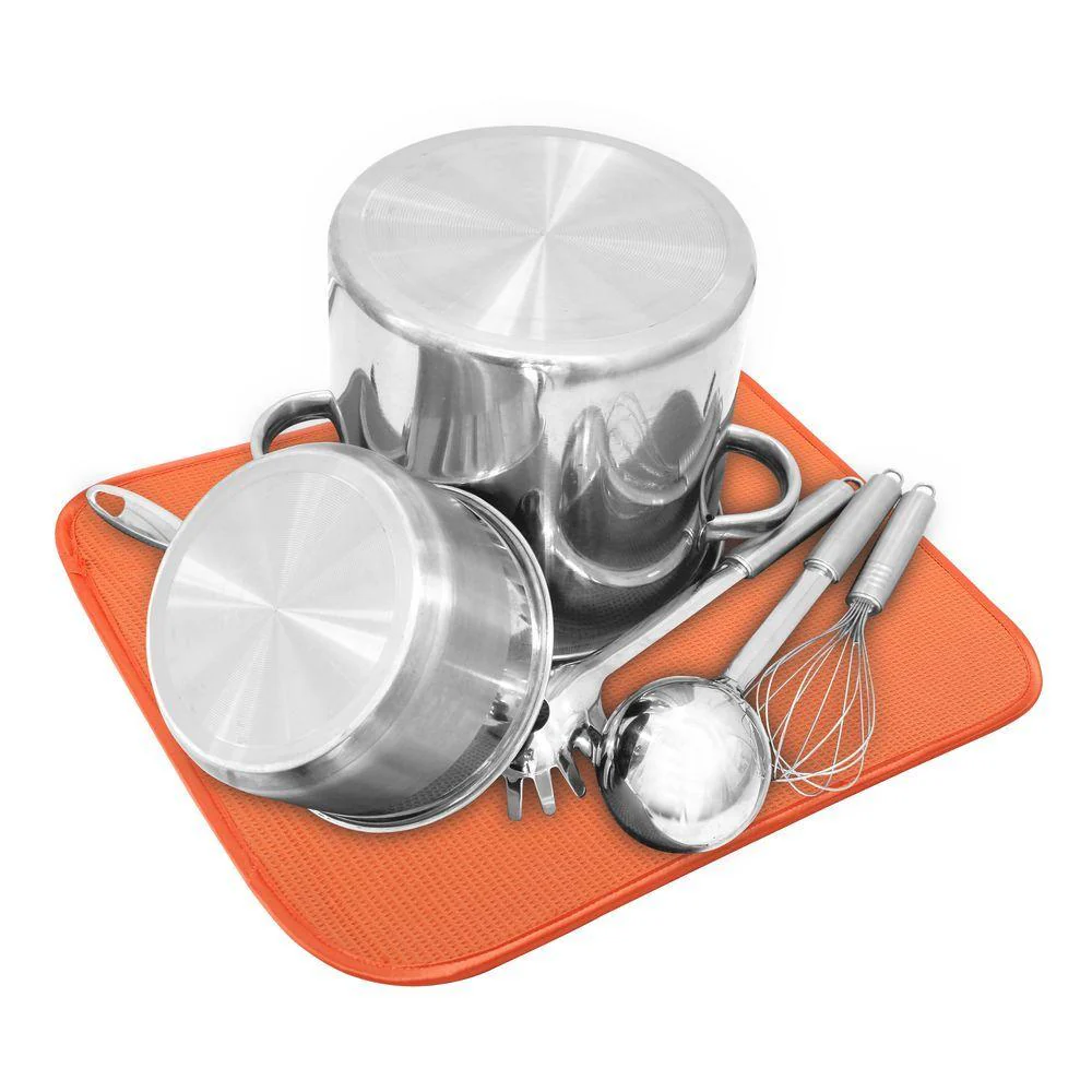 White Magic Microfibre Dish Drying Mat Pebble - Image 9