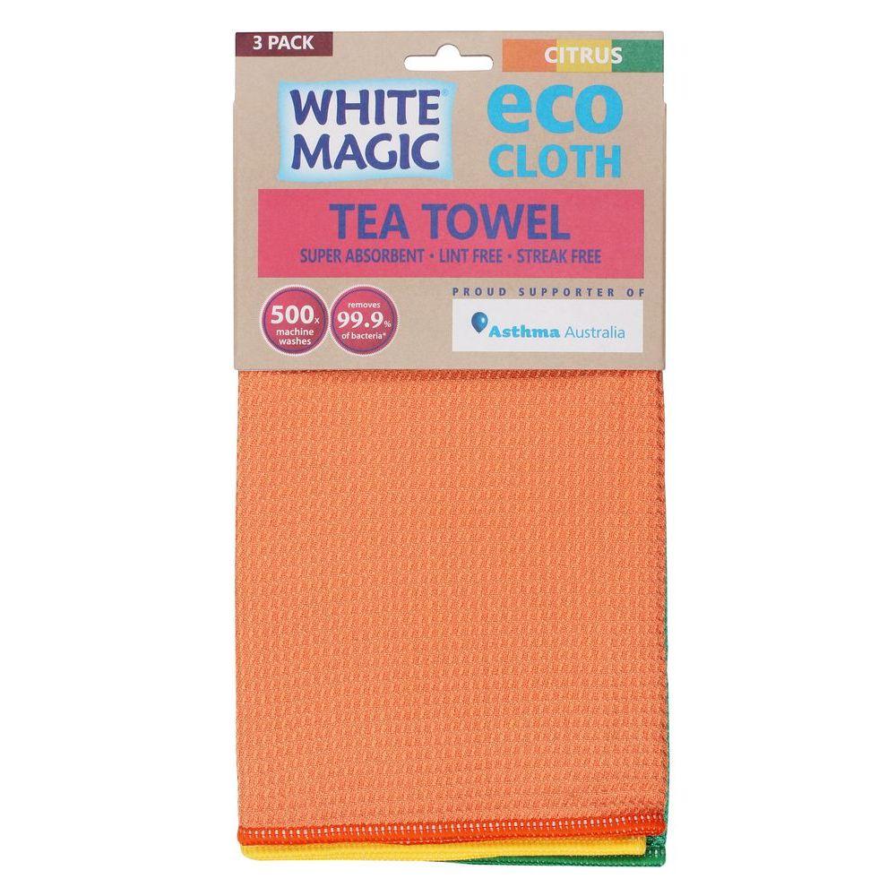 White Magic Microfibre Tea Towels 3 Pack Citrus - Image 3